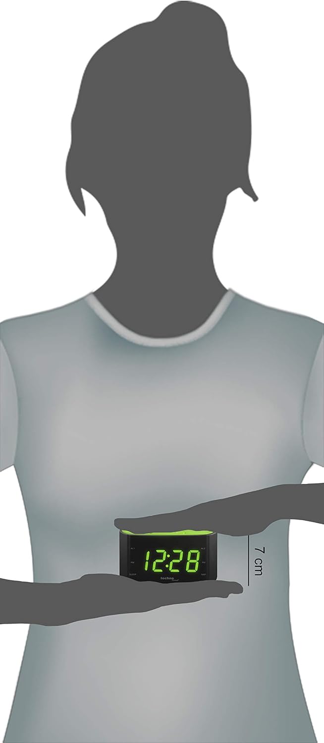 Technoline WT 465 LED Radiowecker mit Tasten im Play-Controller Design, grün, Grün