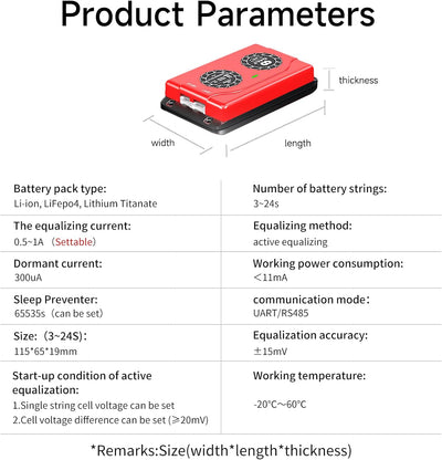 Daly Smart Active Balancer 1A 8S mit Bluetooth-App für Lithium-Batterie LiPo NCM LTO Equalization So