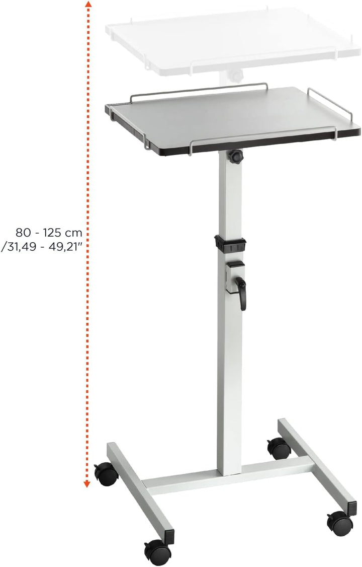 celexon Projektionstisch PT2000G - Projektor-Wagen höhenverstellbar: 80-125cm - grau - Neigbare Stel