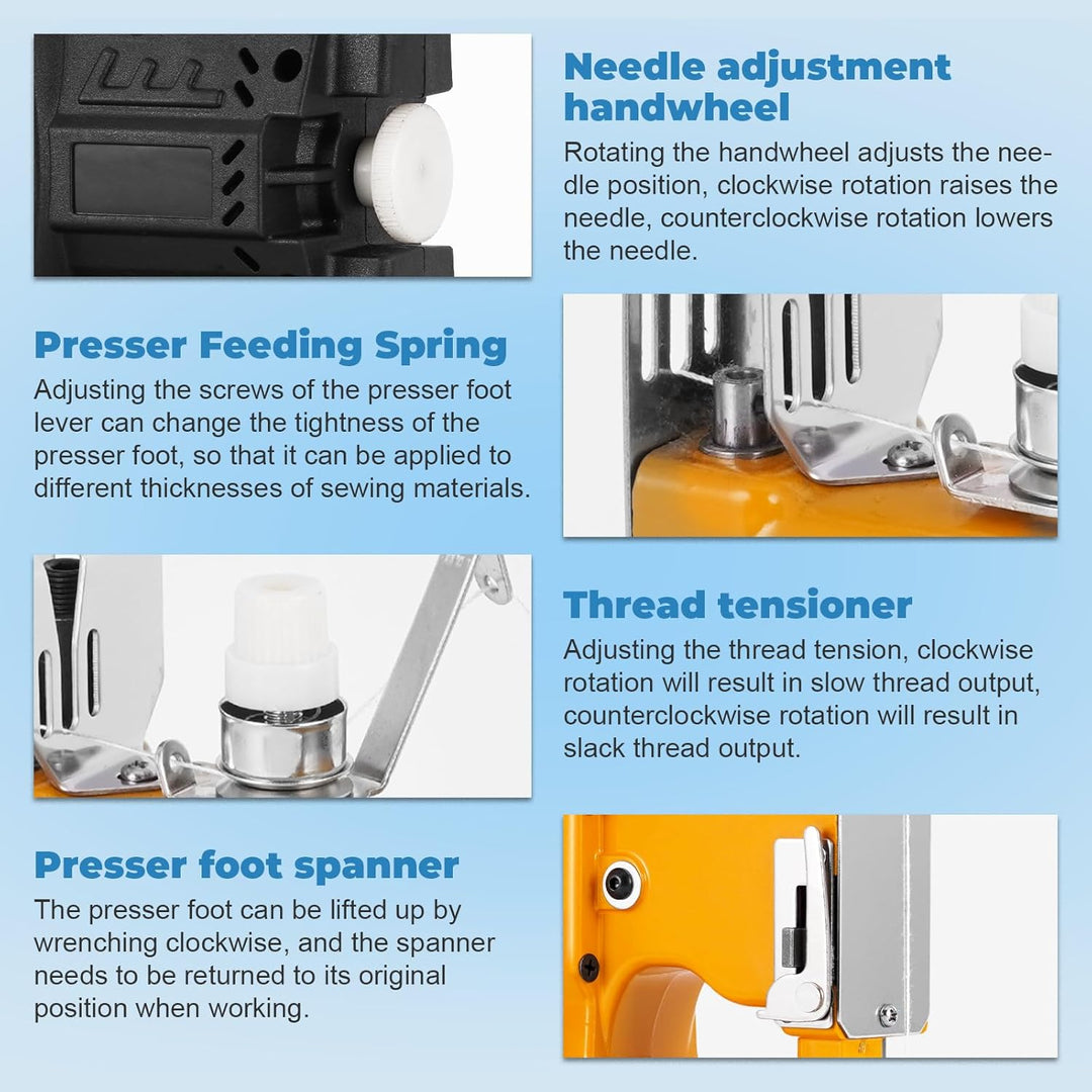 MXBAOHENG Sacknähmaschine mit 1 akku 21V Einstellbare Geschwindigkeit Beutelverschliessmaschine mit