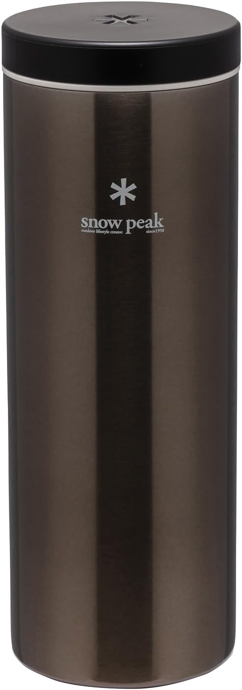 Snow Peak Kanpai Trinkflasche, 500 ml, Dunkelsilber, vakuumisolierte doppelwandige Trinkflasche aus