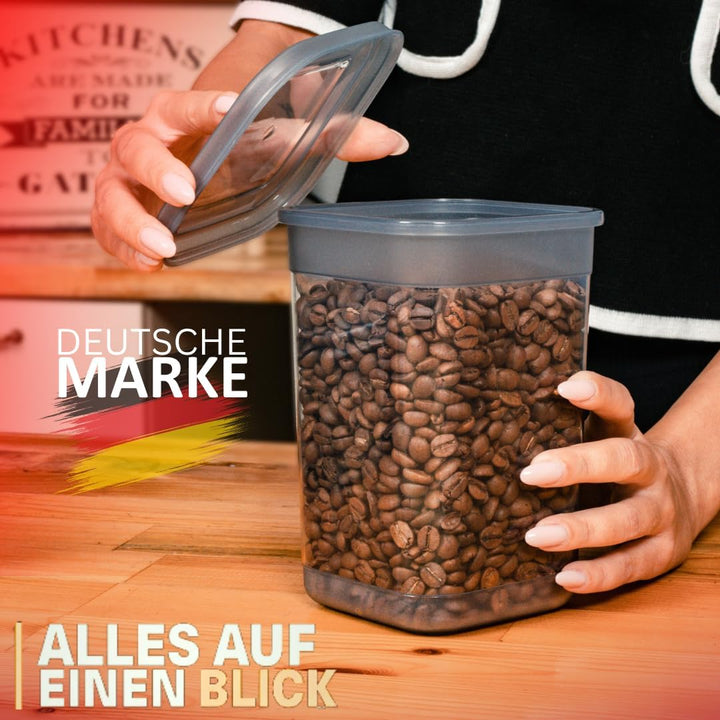 BOAA Fresh 6 Stück Vorratsdosen mit Deckel Stück, Aufbewahrungsbox mit Deckel Küche Set, 6x 1250 Mil