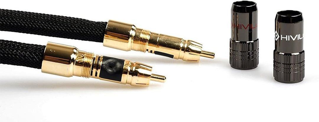 HiViLux Highend Referenz HIFI NF Cinch-Kabel OCC/SCC Ø=14mm für Stereopaar (0.5m Paar), 0.5m Paar