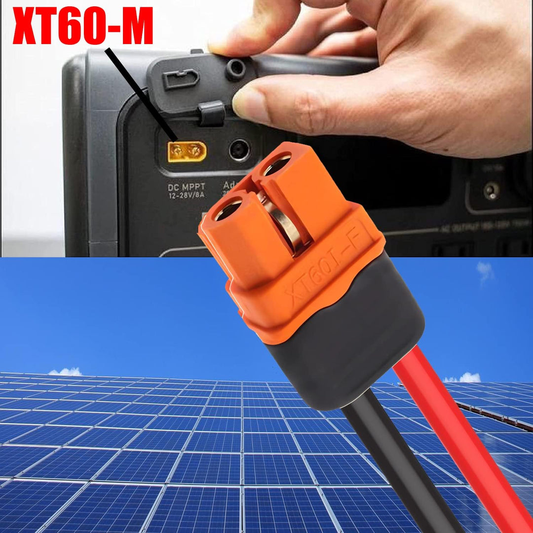 iHaospace Solar auf XT60i-F Ladekabel 5M Ladestrom über 8A -Solarkabel 4mm2 XT60i Solarkabel Verläng