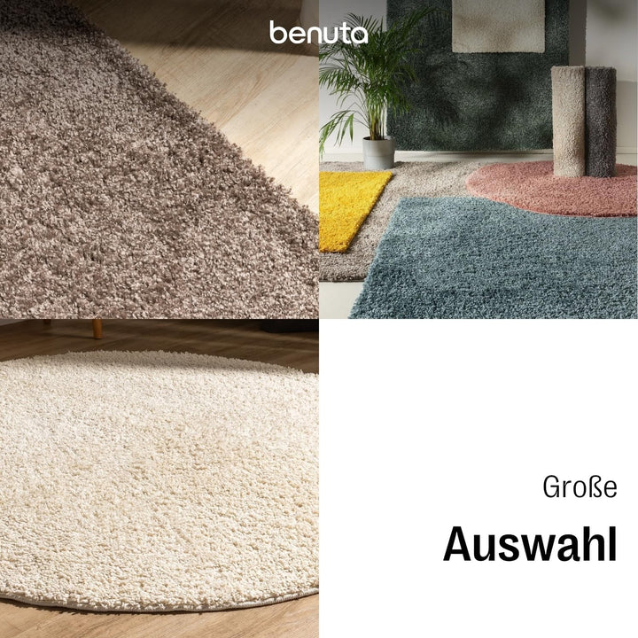 benuta Basic Hochflorteppich Soho - beige 200x250 cm - Kuschelig Weicher Teppich im Minimalistischen