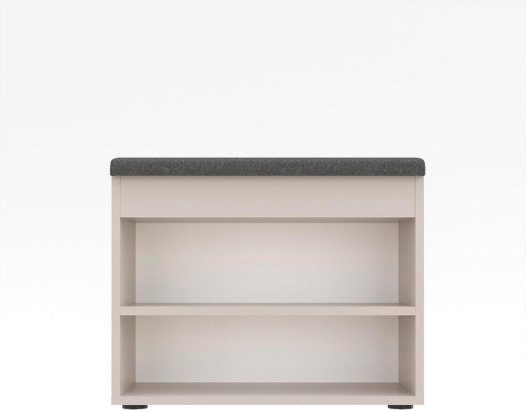 KOMTO Schuhbank mit Sitzfläche - Schuhregal Bank mit Stauraum Cashmere 60 x 48 x 32 cm Kleiner Schuh