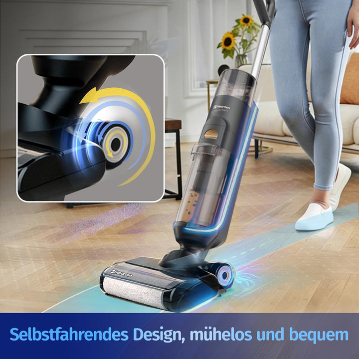 Hearten Nass Trockensauger, Selbstreinigung, Saugwischer Smart 3 in 1, Staubsauger mit Wischfunktion