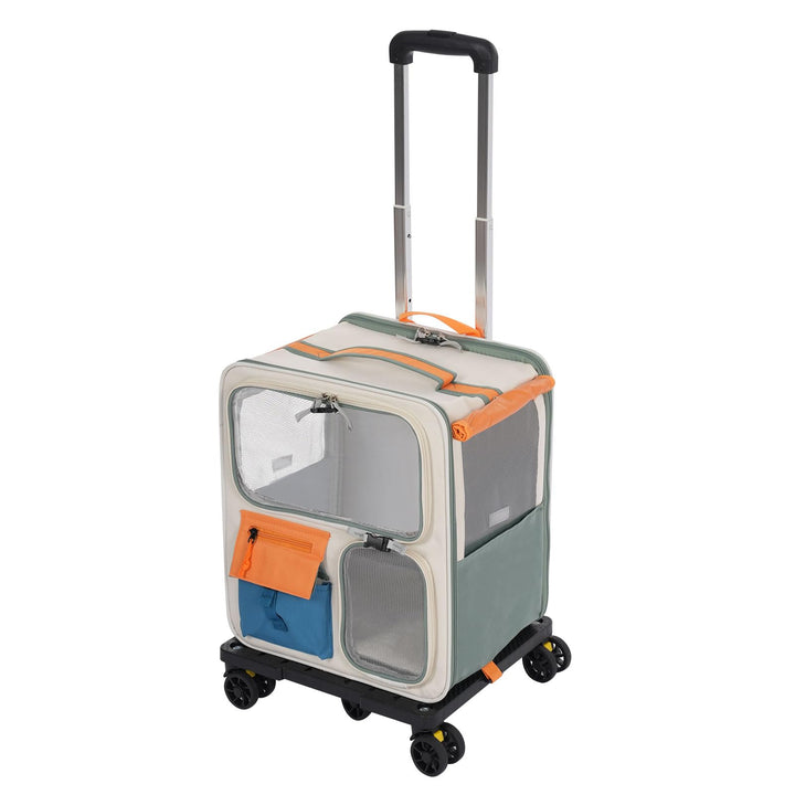 Katzenrucksack Hunderucksack mit Trolley 2 in 1 bis 12,5 kg, Katzentransporttasche Tiertransporter m