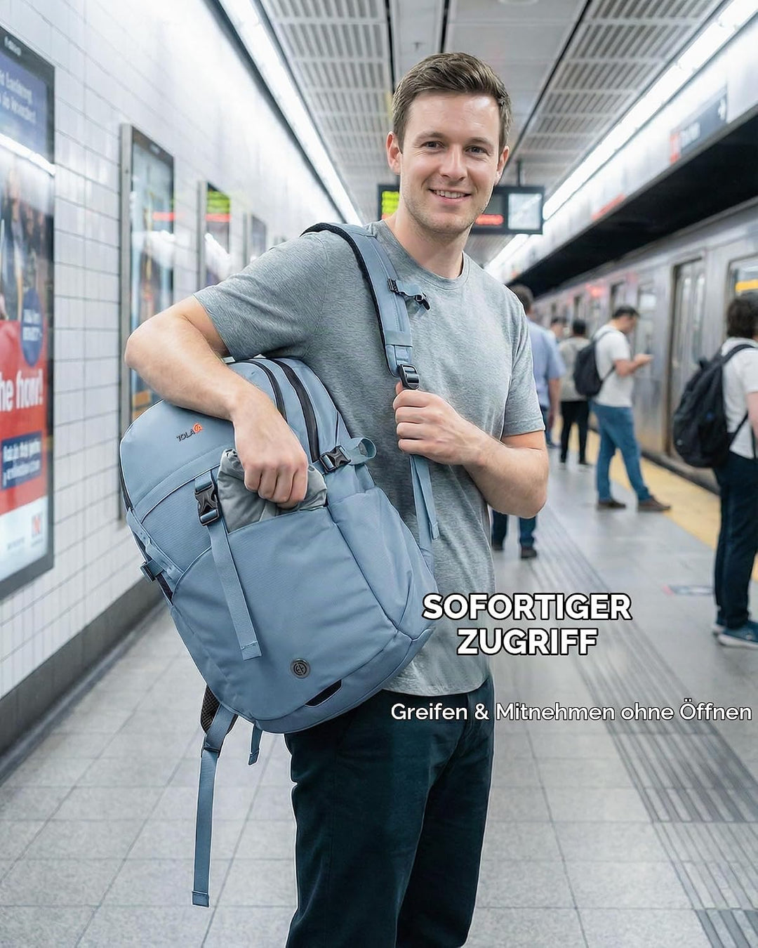 Tolaccea Reiserucksack Handgepäck Flugzeug 30L - Business Rucksack mit 15,6 Zoll Laptopfach, Arbeits