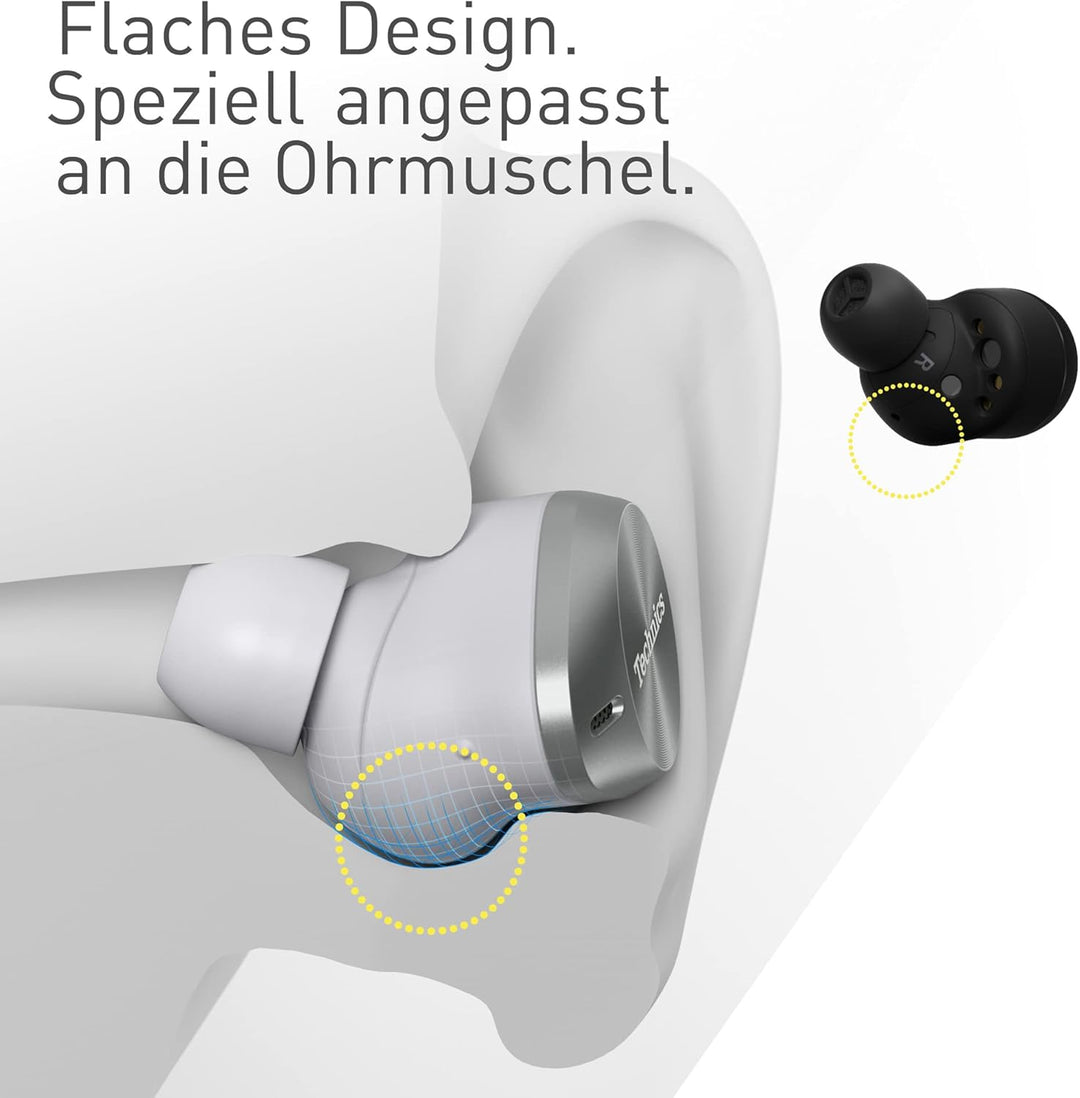 Technics EAH-AZ80E-A Kabellose Kopfhörer mit Geräuschunterdrückung, Bluetooth, In-Ear-Kopfhörer mit