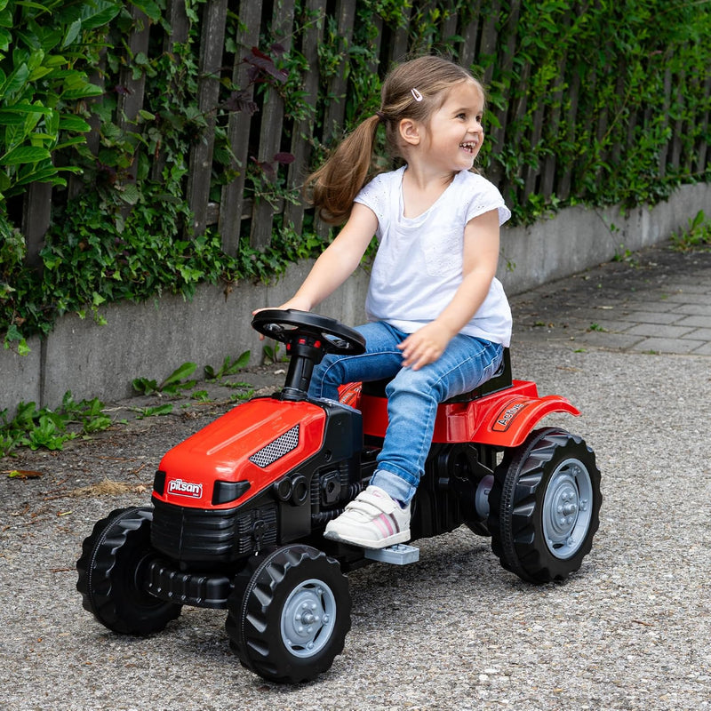 Lemodo Trettraktor ab 3 Jahre | Kinder Traktor in rot| Traktor zum draufsitzen | Kindertraktor mit A