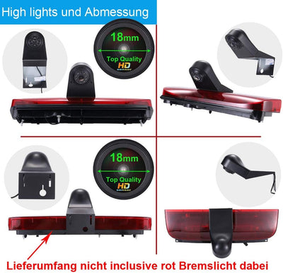 1280 x 720 Pixels 1000TV Lines Auto Top Mount Third 3. Brake Bremsleuchte Kamera Bremslicht Rückfahr