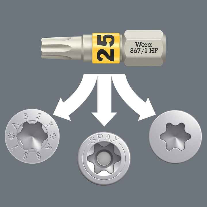 Wera - 05057435001 - Bit Sortiment, Bit-Check 12 Wood TX HF 1, 12-teilig