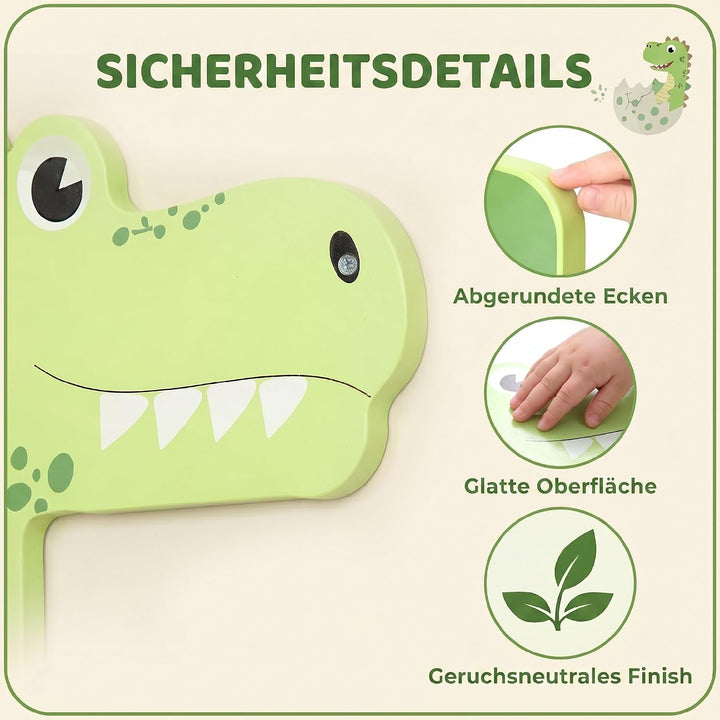 AIYAPLAY Montessori Motorikbrett Holz Busy Board Dinosaurier ab 2 Jahr | Wandmontiertes Activity Boa