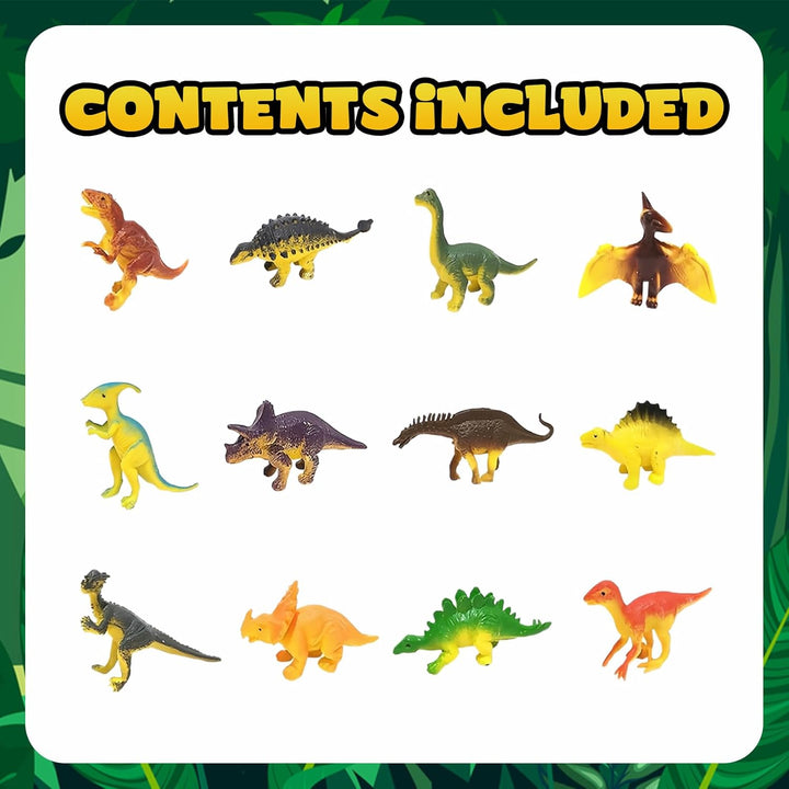 Dino Ei Ausgrabungsset, 12 Stück Dinosaurier Eier mit Ausgrabungswerkzeug, Lernkarten & Spielmatte,