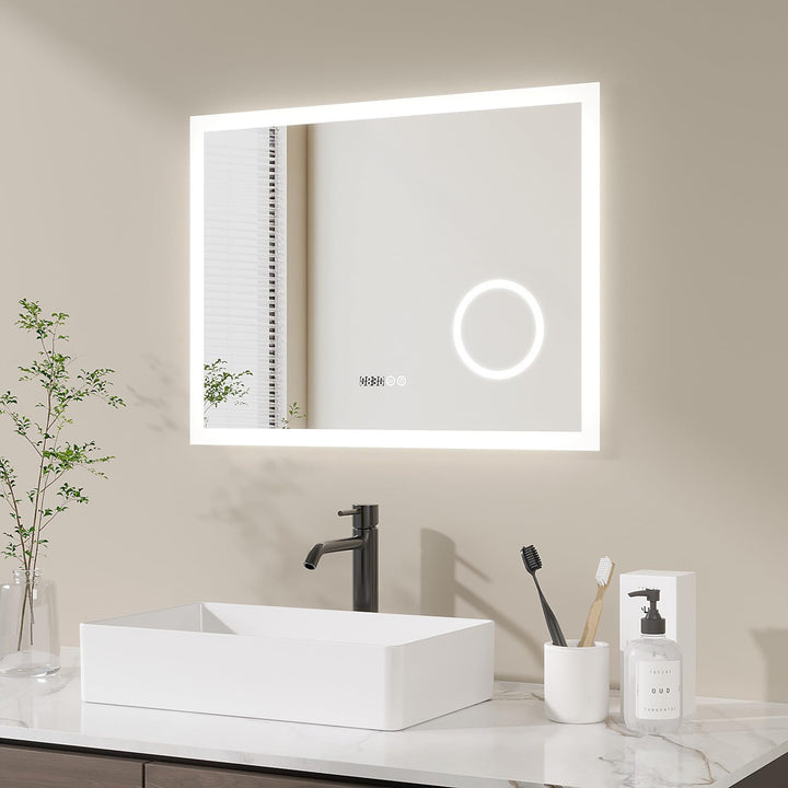 AQUABATOS® 80x60 cm Badspiegel mit Beleuchtung badezimmerspiegel Lichtspiegel LED Wandspiegel, Doppe