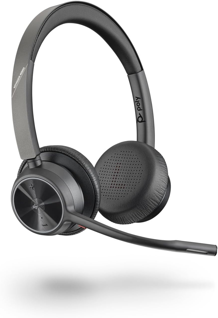 Plantronics Poly – schnurloses Voyager 4320 UC-Headset (Plantronics) – Kopfhörer mit Mikrofonarm – U