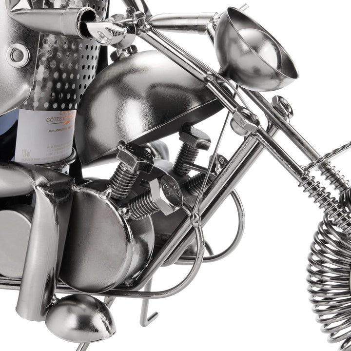 BRUBAKER Flaschenhalter Motorradfahrer Metall Skulptur Geschenk mit