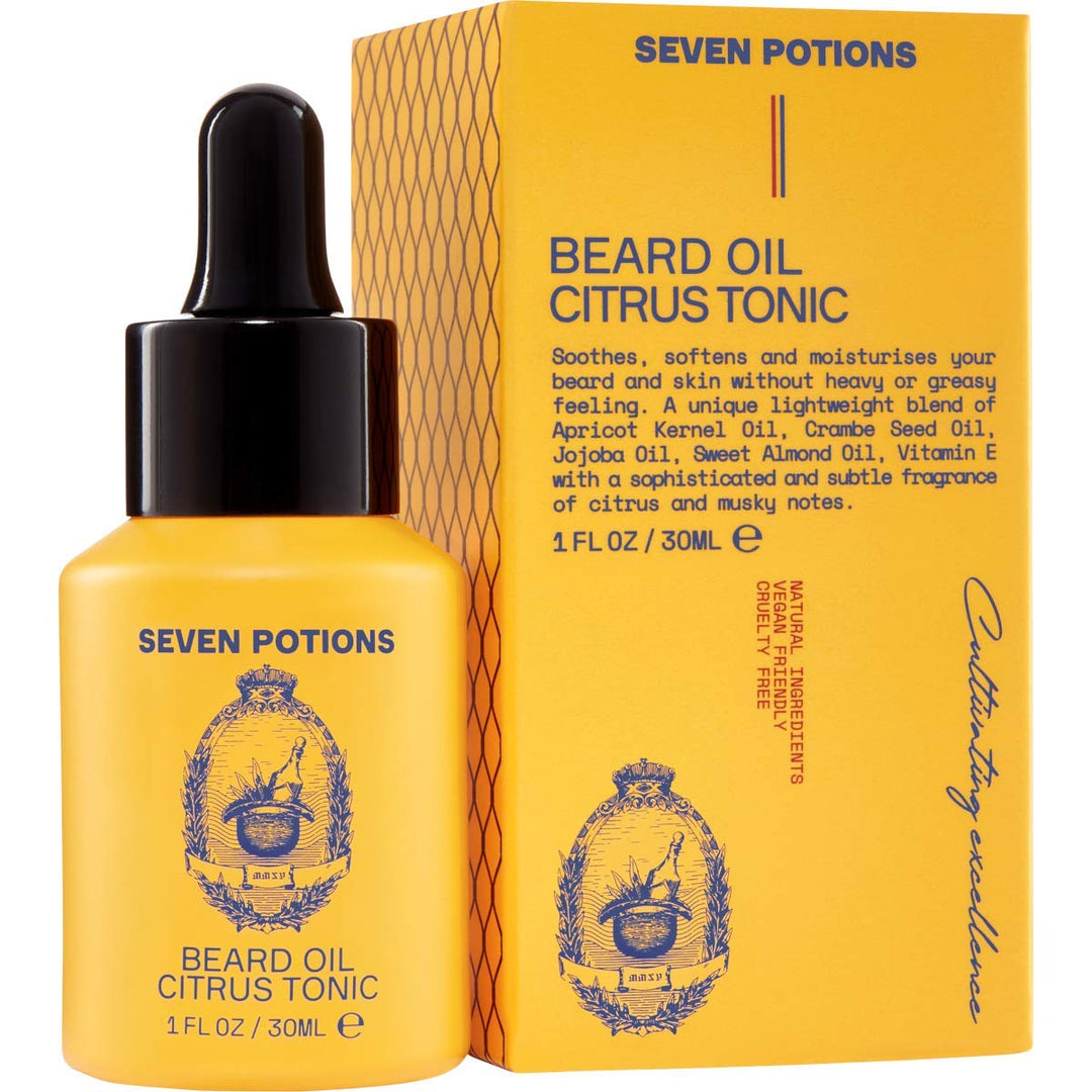 Seven Potions Premium-Bartöl für Männer - Jojobaöl-Bartweichmacher zur Pflege von Haut, Haar und geg