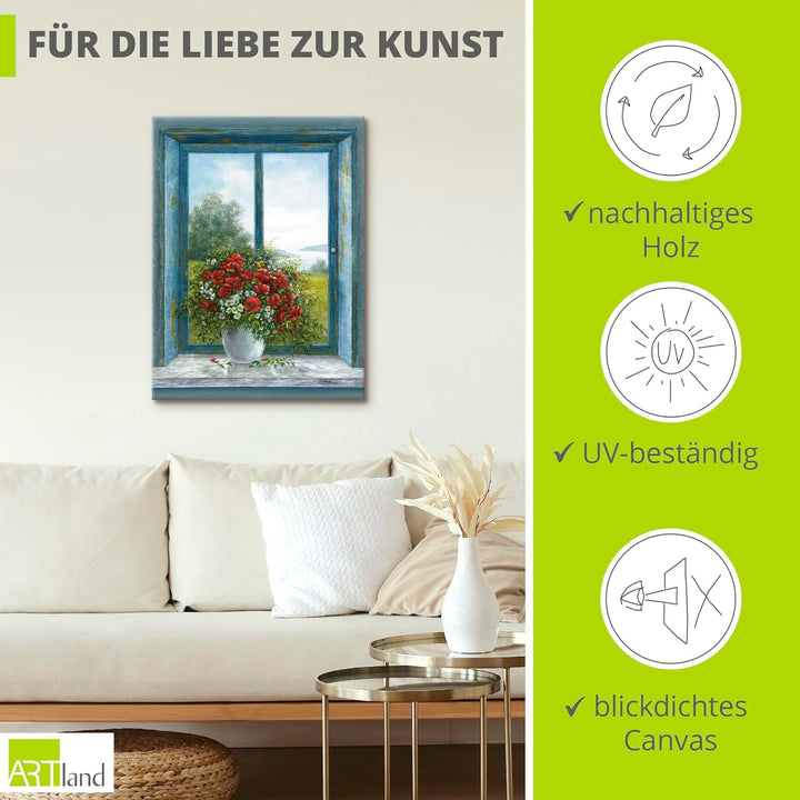 ARTland Leinwandbilder Wandbild Bild auf Leinwand 45x60 cm Stillleben Arrangements Botanik Malerei B
