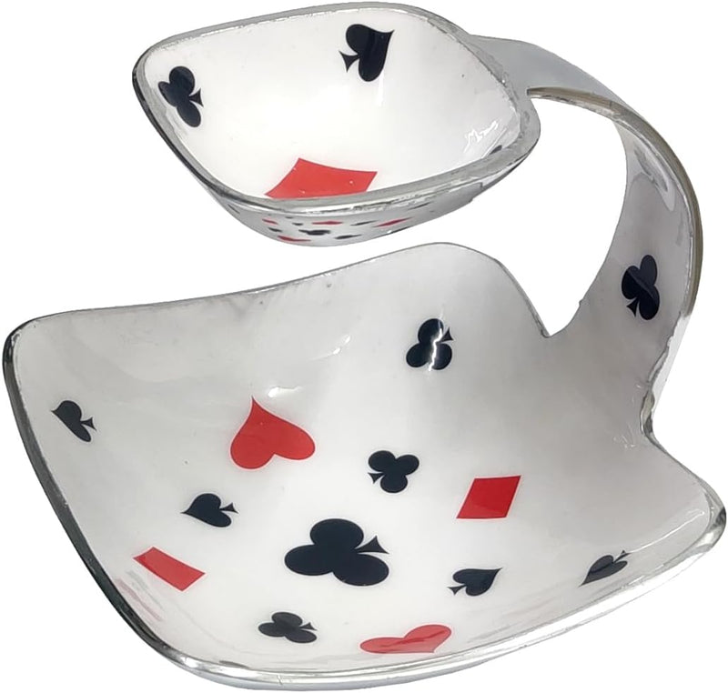 purpledip Servierplatte Tablett Bridge Poker Spielkarten Design???angeschnittene Schale f?r Dips/CHU