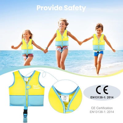 Kinder Mädchen Junge Schwimmlernweste, Schwimmhilfe Schwimmen Jacket für Kleinkinder Alter 1-6 mit E