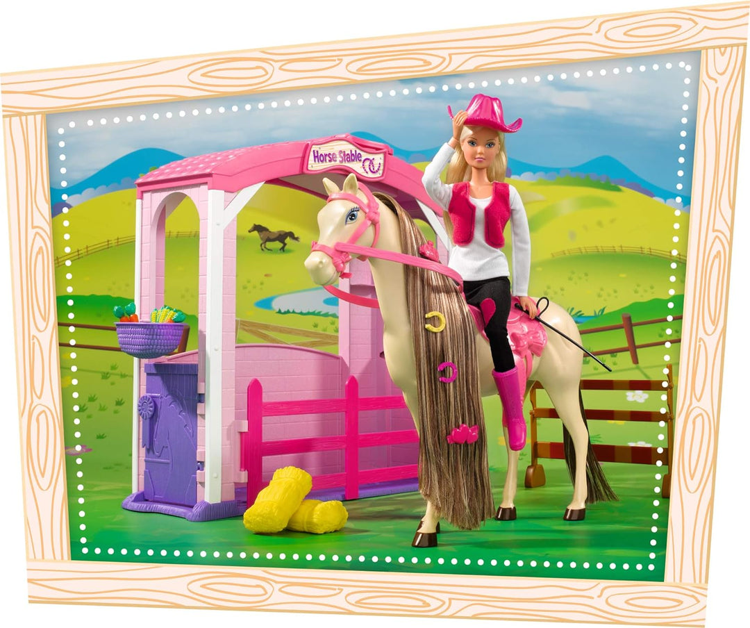 Simba 105730373 - Steffi Love Puppe mit Pferd und Stall