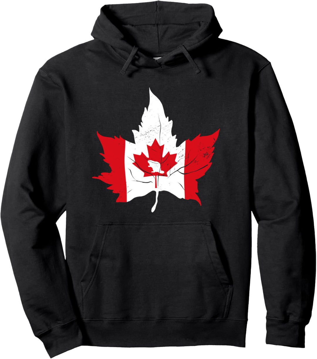 Kanada Design mit Ahornblatt mit der kanadischen Flagge Pullover Hoodie