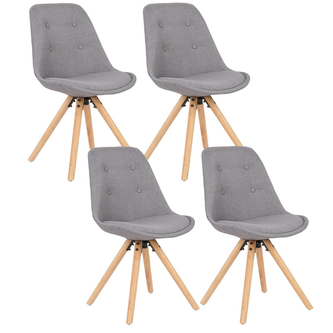 WOLTU® BH54gr-4 4 x Esszimmerstühle 4er Set Esszimmerstuhl, Sitzfläche aus Leinen, Design Stuhl, Küc