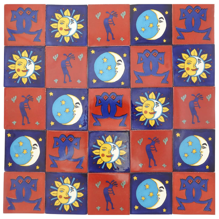 Eine Packung von 25 mexikanischen handgemachten Talavera, 10,5 cm Fliesen