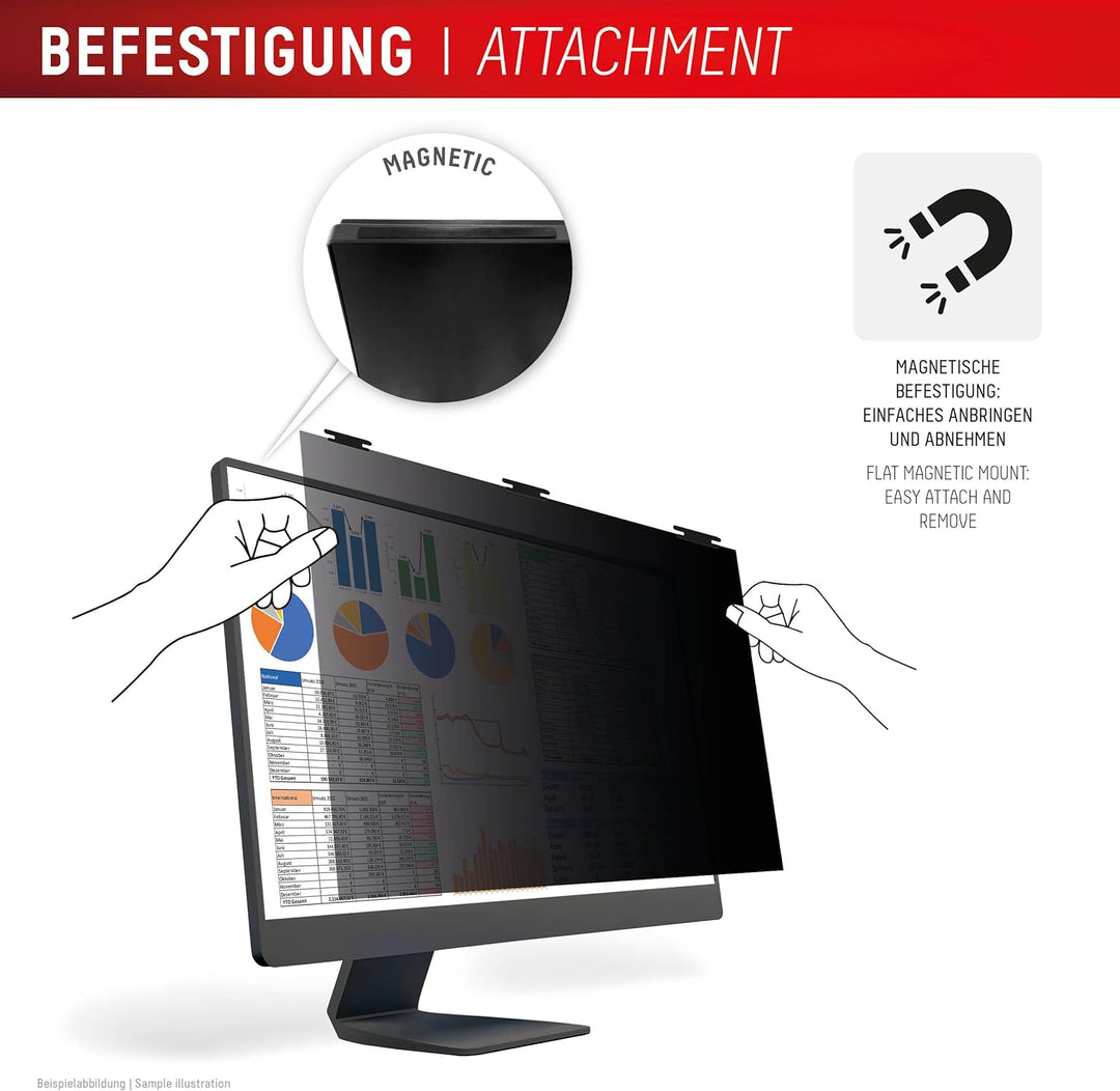 Displex PRIVACY SAFE Magnetischer 2-Wege Blickschutzfilter, magnetische Befestigung, abnehmbar, Anti