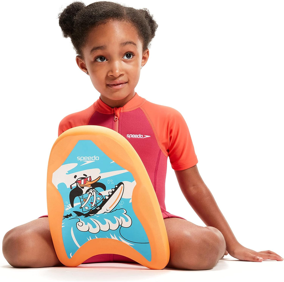 Speedo Unisex Kinder Printed Float Bedruckter Schwimmer, Chima-Azurblau/Neon-Orange, One Size