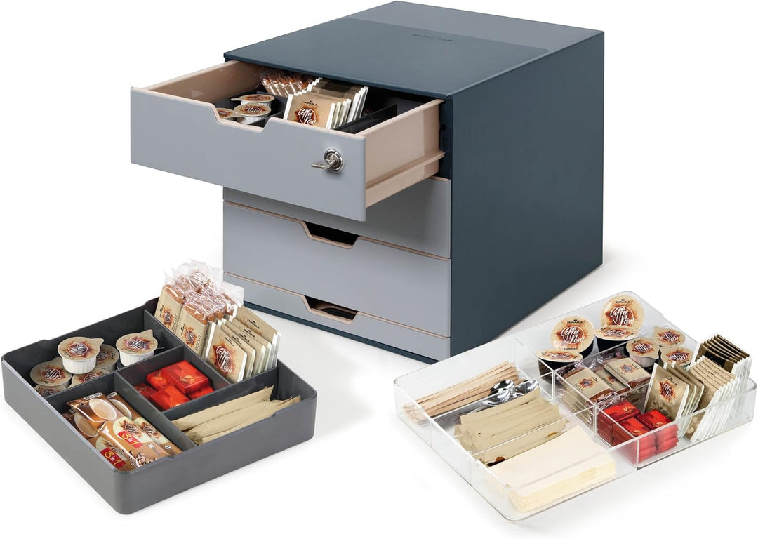 Durable Coffee Point Box Aufbewahrungsbox für Kaffee/Tee, Cateringbox, Kaffeestation/Büroküche, anth
