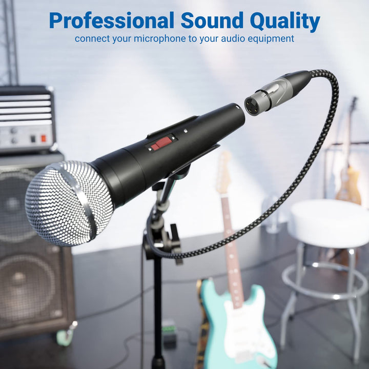 deleyCON 15m Mikrofonkabel XLR Stecker auf XLR Busche (Studio Qualität, OFC Kupfer) - Für Mikrofone,
