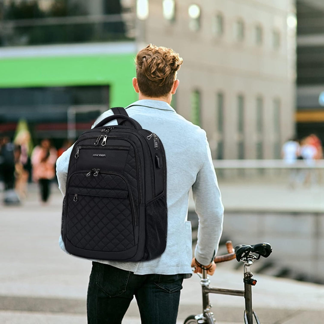 KROSER Laptop Rucksack 17,3'' Business Rucksack Schulrucksack Grosser Wasserdicht Taschen Reise Back