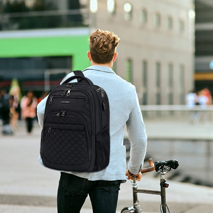 KROSER Laptop Rucksack 17,3'' Business Rucksack Schulrucksack Grosser Wasserdicht Taschen Reise Back
