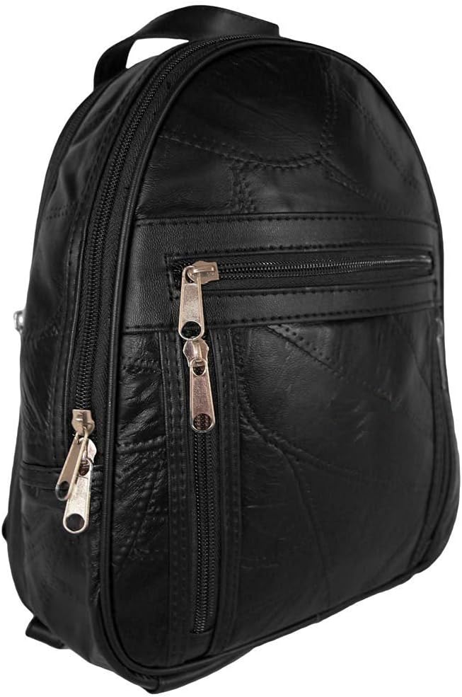 Leder Rucksack - SCHWARZ - INTERTONIC©