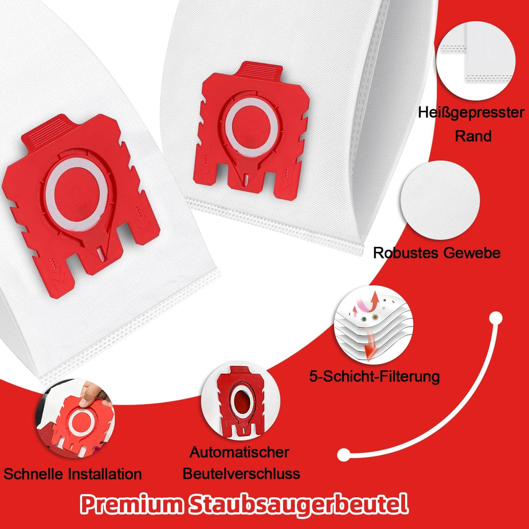 10 Stück Staubsaugerbeutel 3D Efficiency für Miele Hyclean Pure FJM Staubsauger Complete C1 Compact