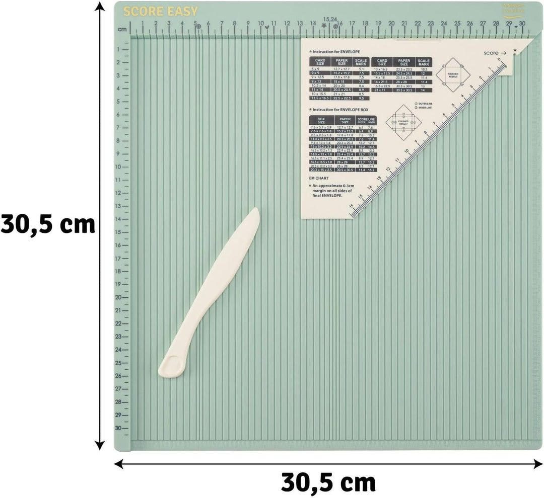 Vaessen Creative Score Easy Grosses Mehrzweck Falzbrett Cm Minze, Mintgrün, 30,5 x 30,5 cm Mintgrün