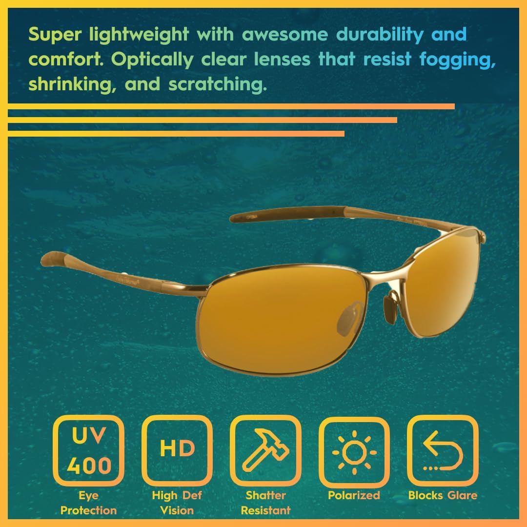 Fliegen Fisherman San Jose polarisierte Sonnenbrille Bernsteinfarbene Gläser Bernstein, Bernsteinfar