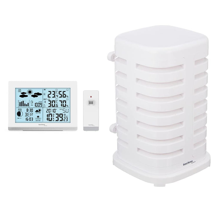 Technoline WS6762weiss Funkwetterstation WS6762 mit Aussensender + TXCOVER, weiss Bundle mit Wetters