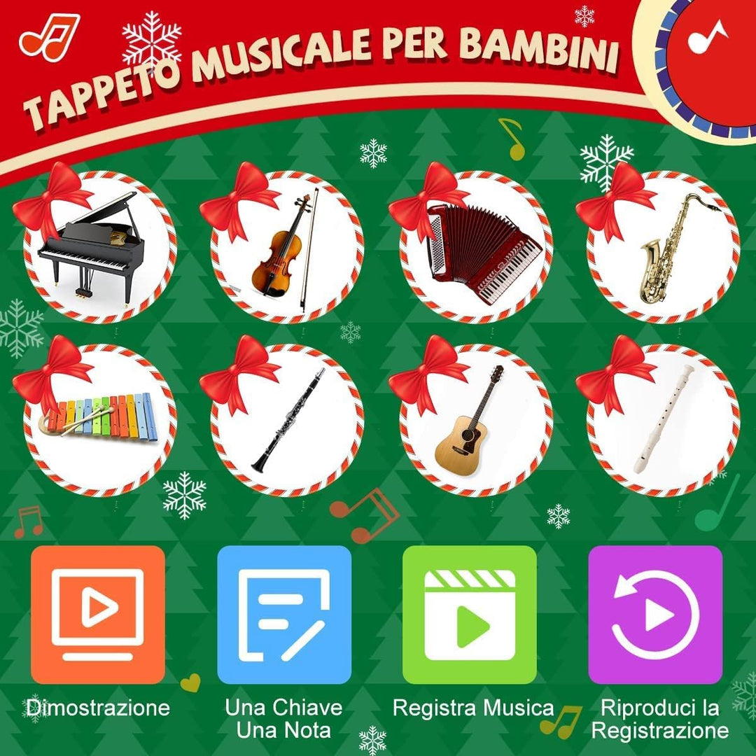 Piano Matte, Tanzmatten Klaviermatte Musikmatte Kinder, 5 Modi 8 Instrumente Sounds Spielzeug Musik
