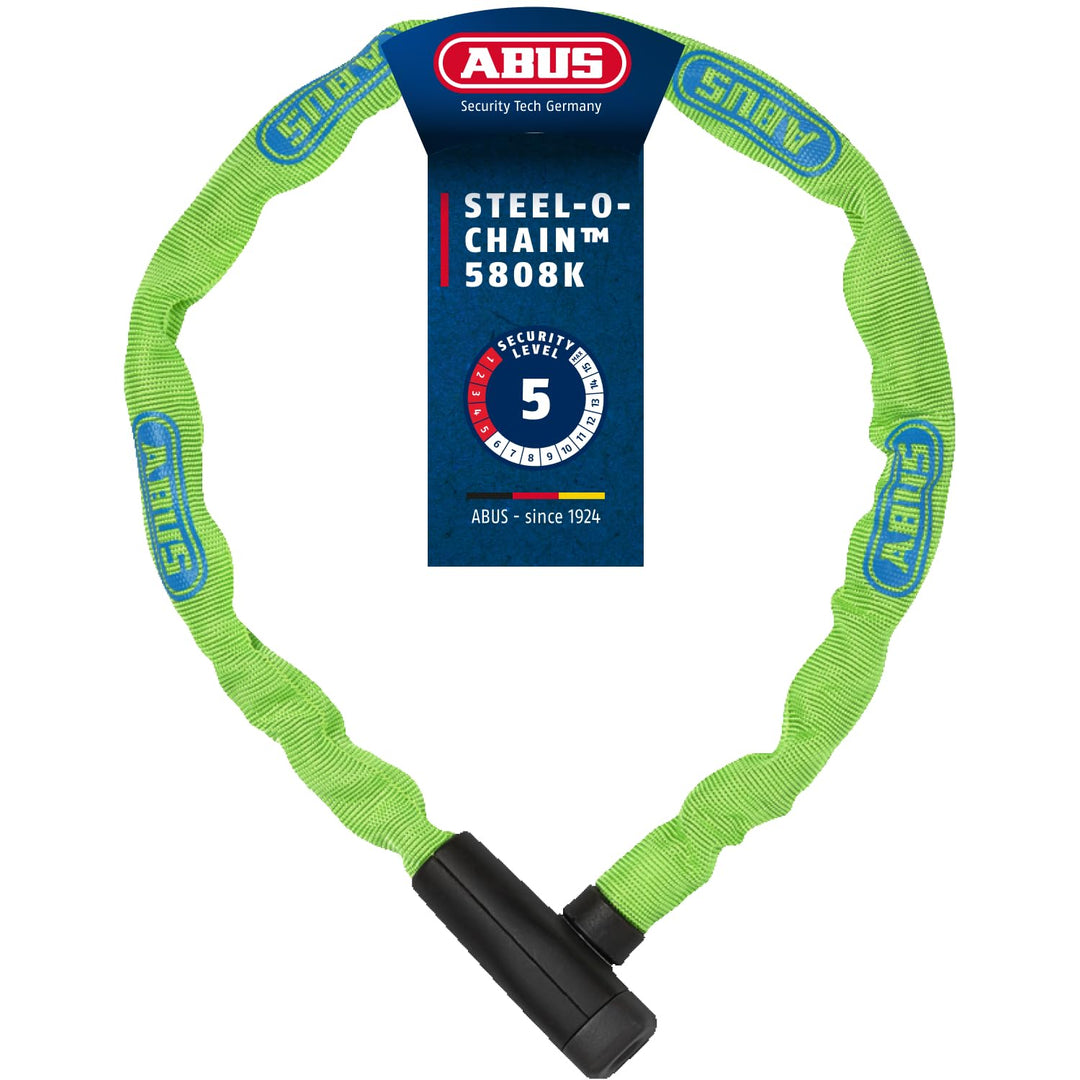 ABUS Kettenschloss Steel-O-Chain 5805K – Fahrradschloss aus Stahl – ABUS-Sicherheitslevel 5 Grün (Li