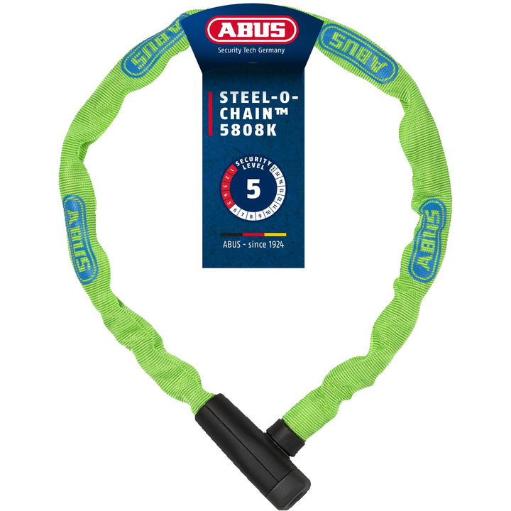 ABUS Kettenschloss Steel-O-Chain 5805K – Fahrradschloss aus Stahl – ABUS-Sicherheitslevel 5 Grün (Li