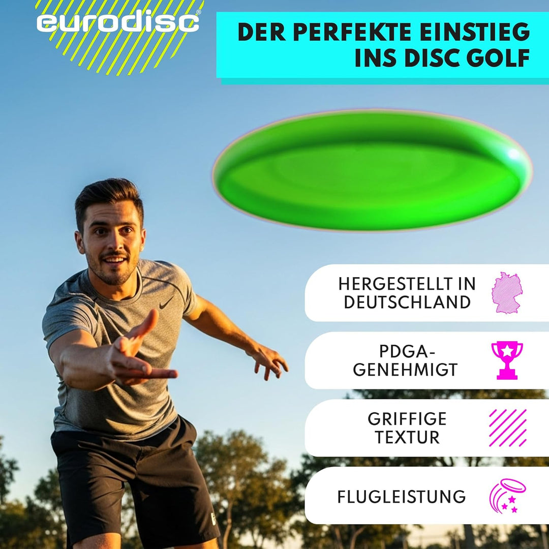 eurodisc Disc-Golf Einsteiger Starter Set, PDGA Approved, Putter Midrange Driver Disc, Einsteiger St
