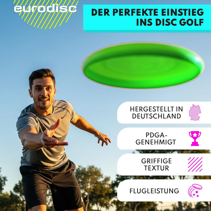 eurodisc Disc-Golf Einsteiger Starter Set, PDGA Approved, Putter Midrange Driver Disc, Einsteiger St