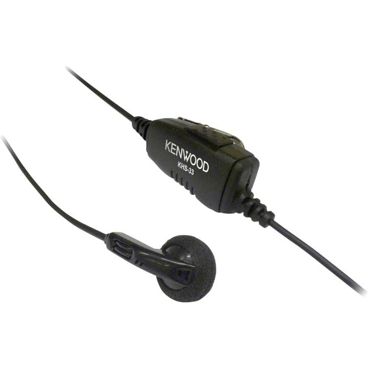Kenwood KHS-33 Clip Mikrofon mit Ohrhörer (Einzelpin) für PTK-23K ProTalk Lite, Schwarz