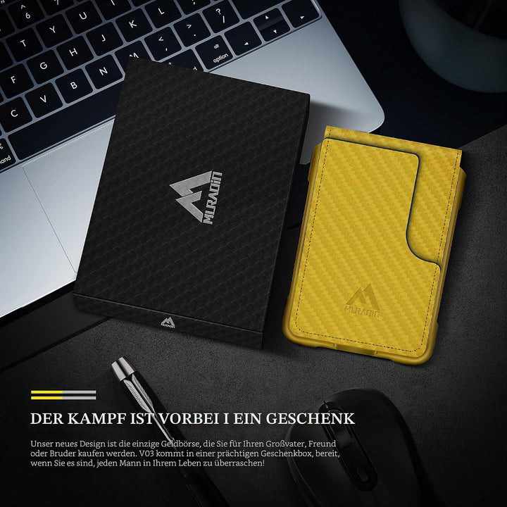 MURADIN Taktische minimalistische Brieftasche für Männer, Elegante Bifold Herren-Geldbörse, schlanke