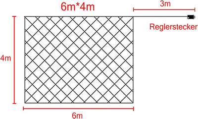 UISEBRT LED Lichternetz Lichterkette 6 x 4m Warmweiss Innen und Aussen Dekoration für Weihnachten Ho