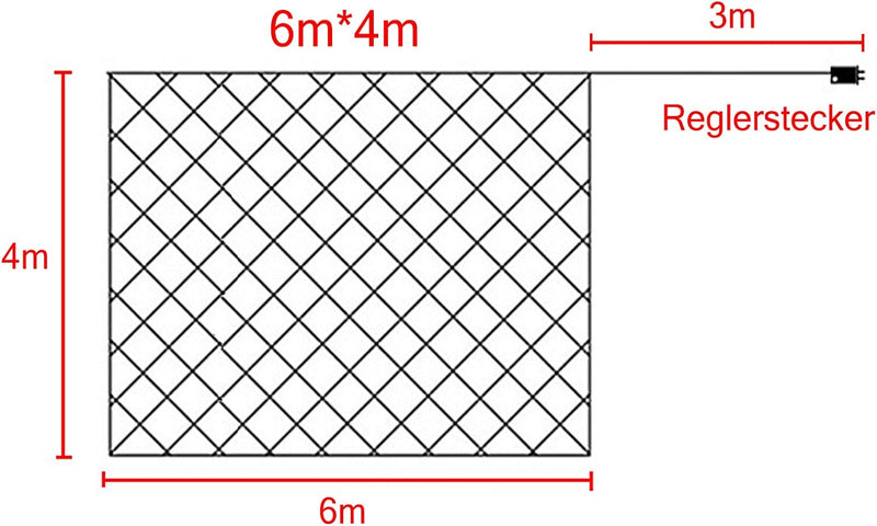 UISEBRT LED Lichternetz Lichterkette 6 x 4m Warmweiss Innen und Aussen Dekoration für Weihnachten Ho